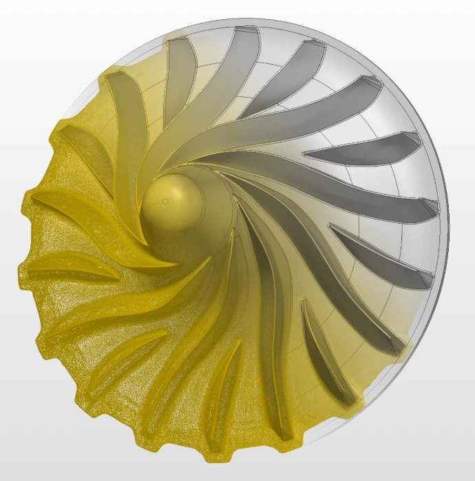 Rétro-ingénierie d'une turbine industrielle par scan 3D