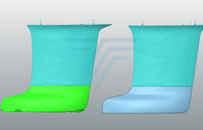 Modèle 3D auto-surfacé d'une pièce de forme libre avec QuickSurface