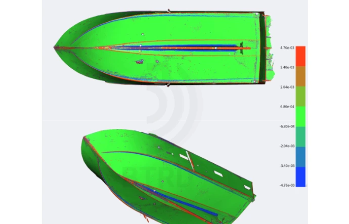 Scan 3D d'un composant aéronautique vert