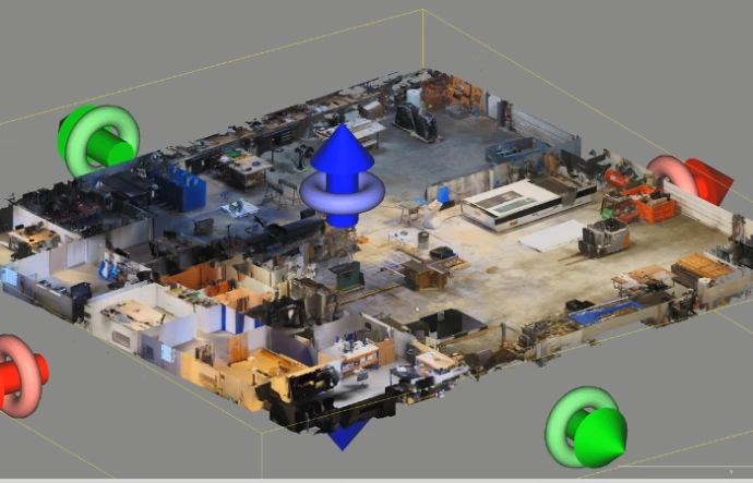 Scan 3D haute densité d'une pièce industrielle complexe