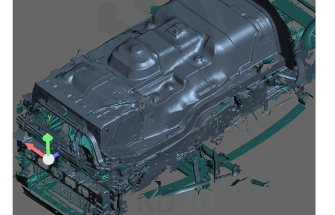 Maillage 3D d'une pièce après numérisation Triskan