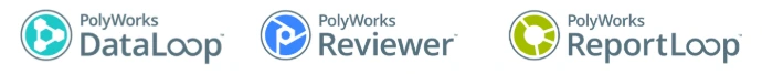 Logo PolyWorks Reviewer, visualiseur gratuit de rapports d'inspection