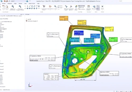 Projet d'inspection en usine automobile avec le logiciel polyworks