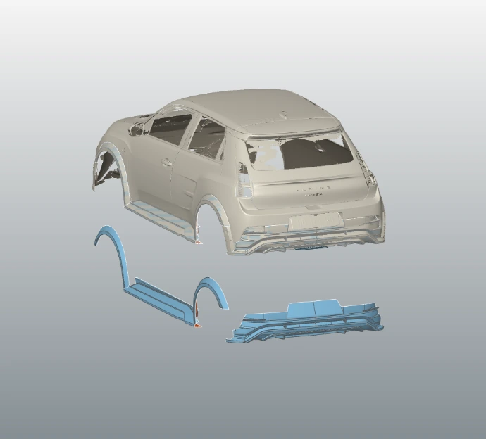 modélisation 3d par rétroingénierie d'une carrosserie de voiture de sport