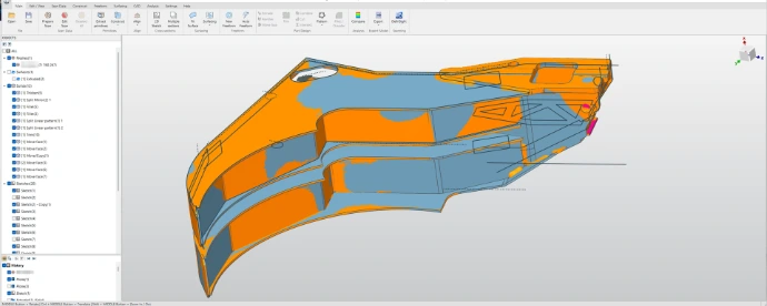 Rétroconception d'un accessoire d'engin de chantier avec le logiciel quicksurface