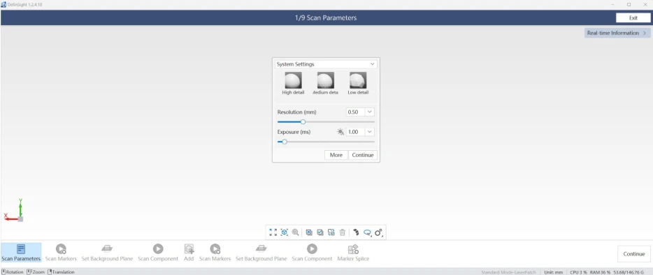 Interface du mode guidage intelligent du logiciel DefinSight