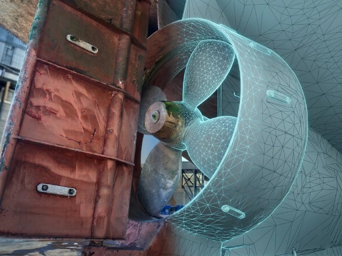 Une hélice de bateau numérisée par scan 3d pour refabrication et analyse