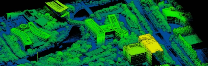 scan 3d d'un quartier réalisé avec drone lidar