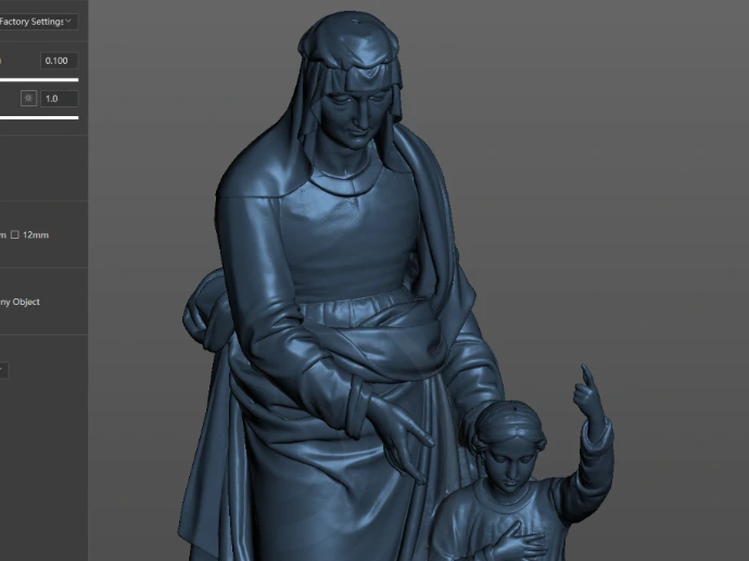 Scan 3d d'une sculpture chrétienne réalisé par triskan