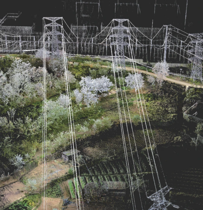 Scan 3d Lidar d'infrastructure électrique pylones